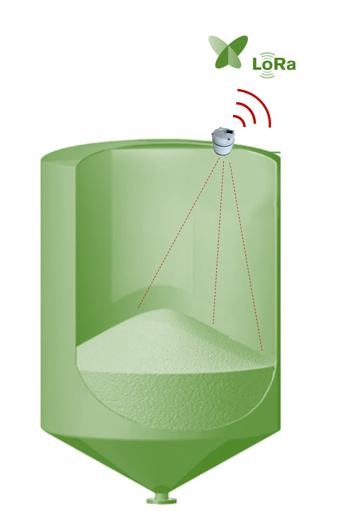 Capteur connecté niveau silo bunker cinterne 3D alimentation animale Capteur connecté niveau silo bunker cinterne 3D alimentation animale